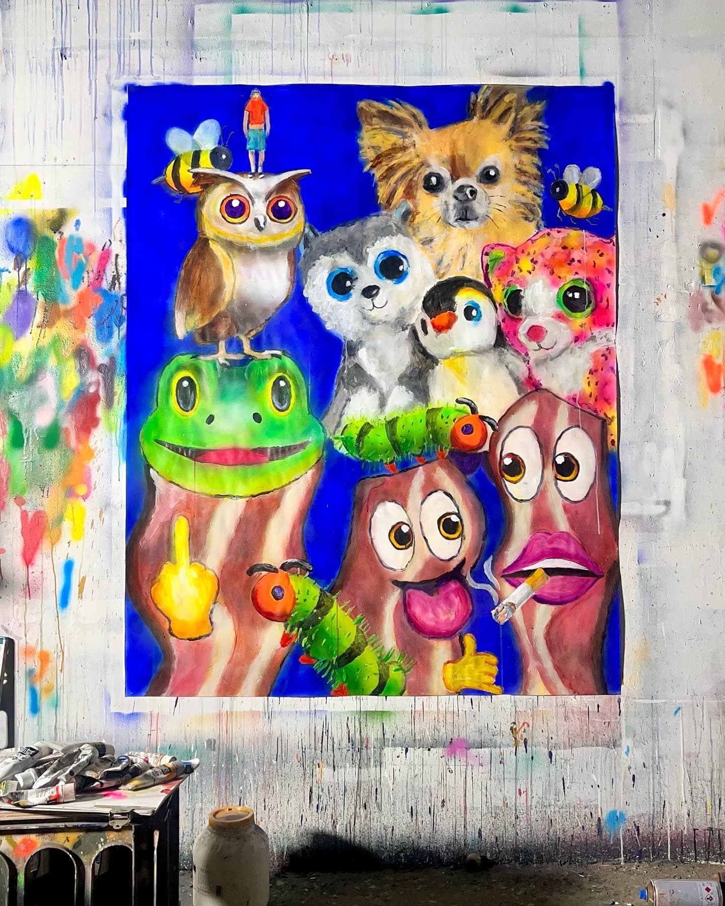 MADSAKIの出展作品制作風景 ©︎2025 MADSAKI/Kaikai Kiki Co., Ltd. All Rights Reserved.